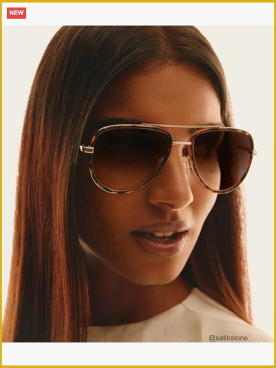 Medium Aviator Sunglasses with UV Protection, Combination Frame main image 4